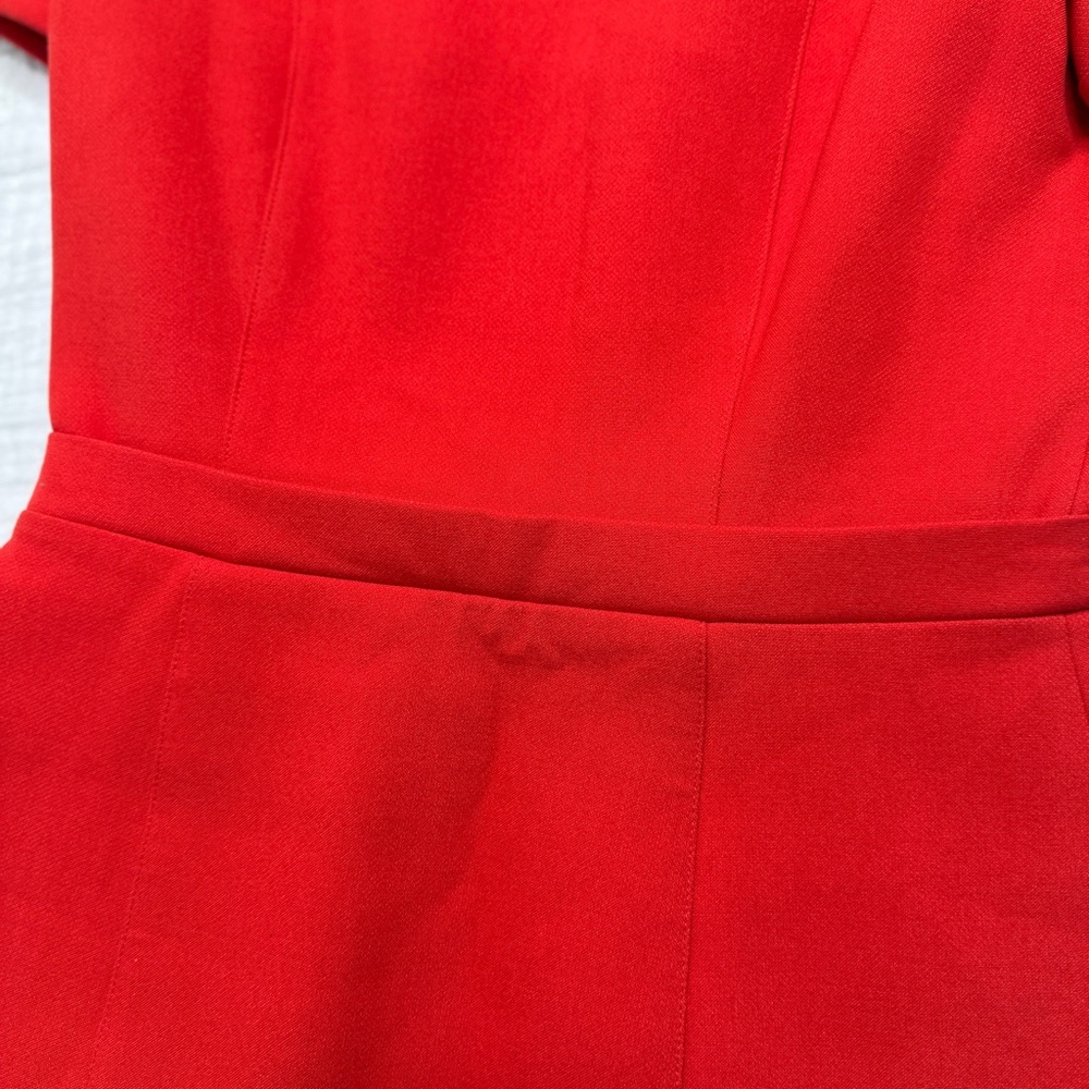 Chic Red and Tan Mini Dress - Picture 5 of 13